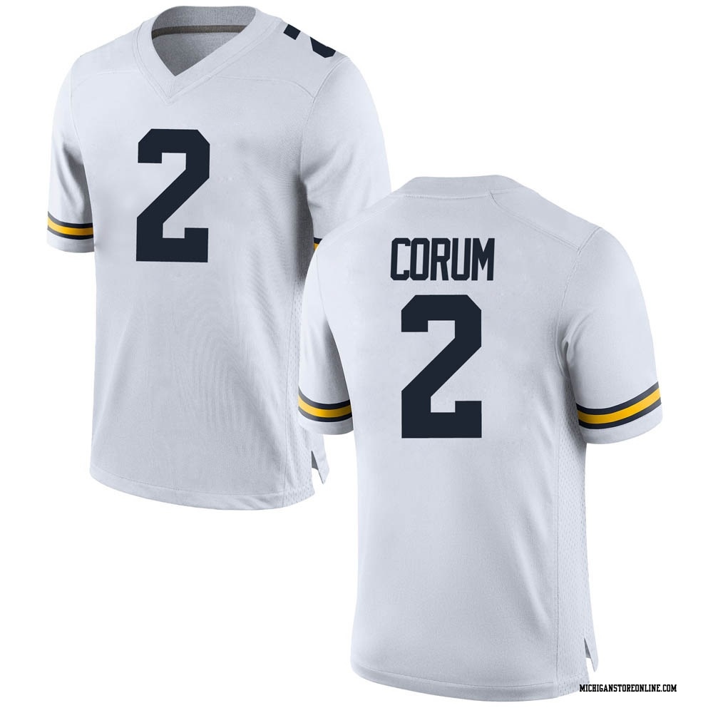 Blake Corum Game White Youth Michigan Wolverines Football Jersey