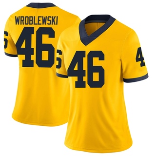 Michael Wroblewski Limited Women's Michigan Wolverines Maize Football Jersey