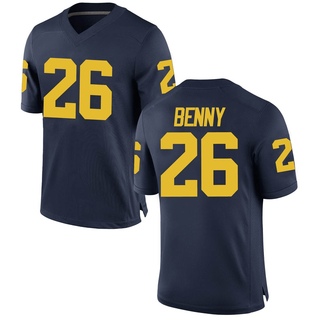 Rayshaun Benny Game Navy Men's Michigan Wolverines Football Jersey