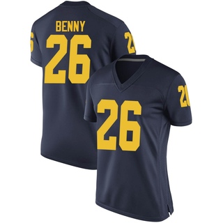 Rayshaun Benny Game Navy Women's Michigan Wolverines Football Jersey