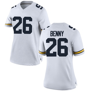 Rayshaun Benny Game White Women's Michigan Wolverines Football Jersey