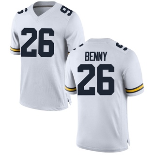 Rayshaun Benny Game White Youth Michigan Wolverines Football Jersey