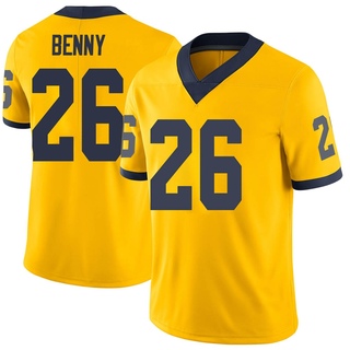 Rayshaun Benny Limited Men's Michigan Wolverines Maize Football Jersey