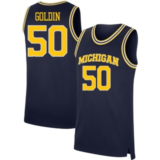 Vladislav Goldin Replica Gold Men's Michigan Wolverines Navy Basketball Jersey